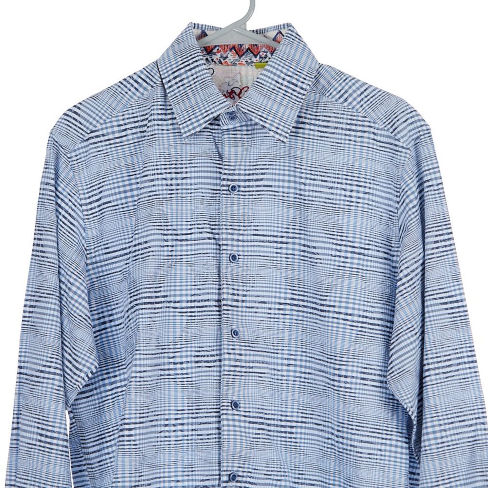 Robert Graham Blue Button Up Shirt Medium Classic Fit - Picture 2 of 10